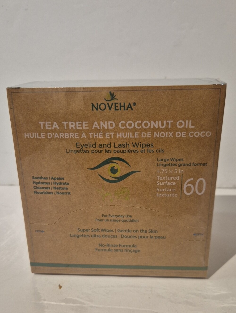Noveha Tea Tree and Coconut Oil Eyelid & Lash Wipes